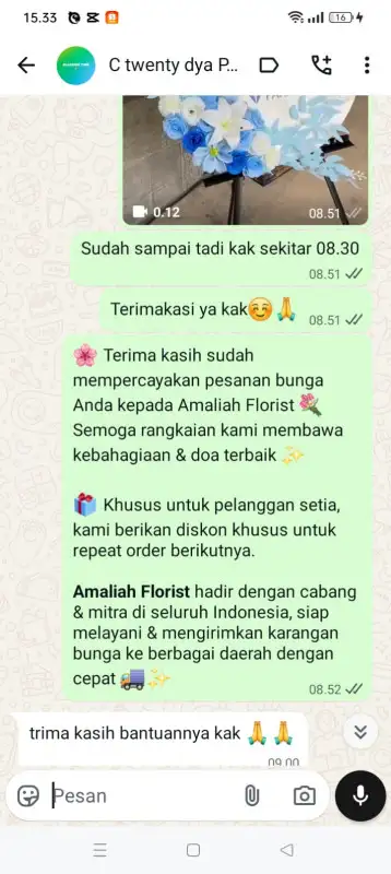 Testimonial krans bunga SUPIORI